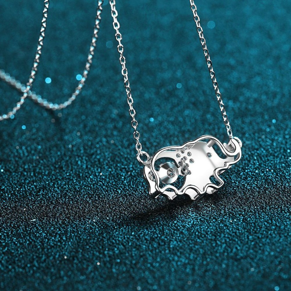 Certified 1/2 ct. t.w. Diamond Moissanite Elephant Necklace NEW - Picture 5 of 9